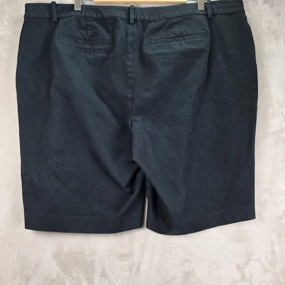 Lauren Ralph Lauren Dress Shorts Womens Plus 20W Black Stretch Chino Flat Front‎